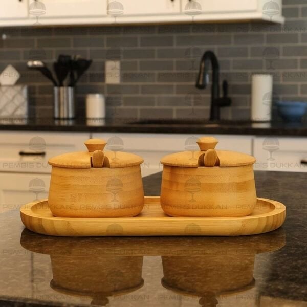 2Lİ BAMBU MELİA BAHARATLIK & REÇELLİK SET (7B184-THN75652)