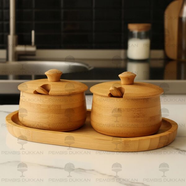 2Lİ BAMBU MELİA BAHARATLIK & REÇELLİK SET (7B184-THN75652)
