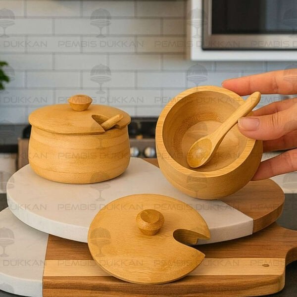 2Lİ BAMBU MELİA BAHARATLIK & REÇELLİK SET (7B184-THN75652)