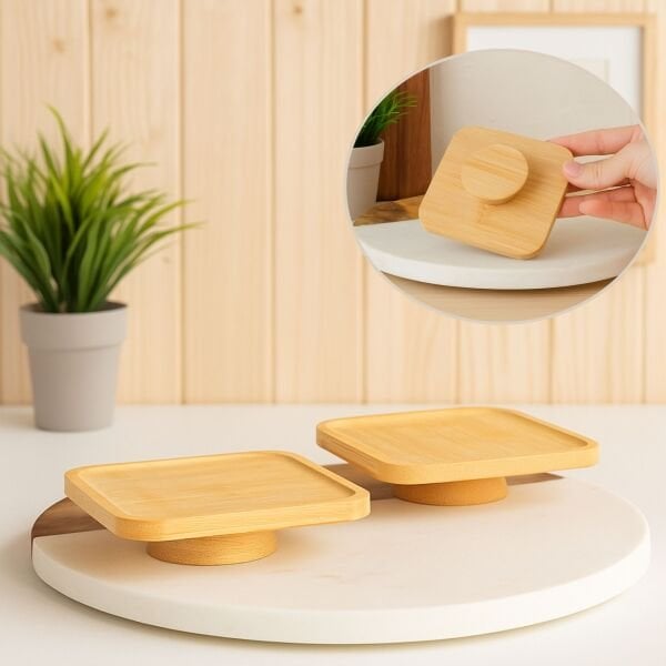 1  ADET BAMBU KARE KAHVE YANI MİNİ LOKUMLUK(1447)