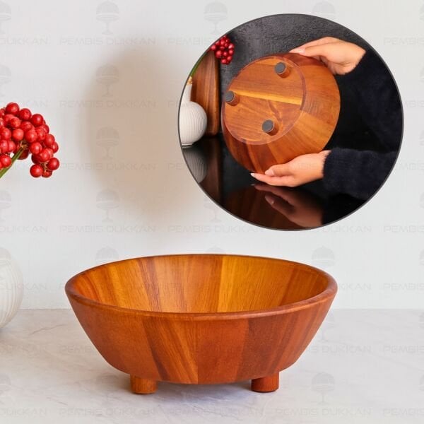 AKASYA 3 AYAKLI SALATA - MEZE SERVİS & MEYVELİK KASE (7B204)