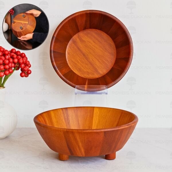 AKASYA 3 AYAKLI SALATA - MEZE SERVİS & MEYVELİK KASE (7B204)