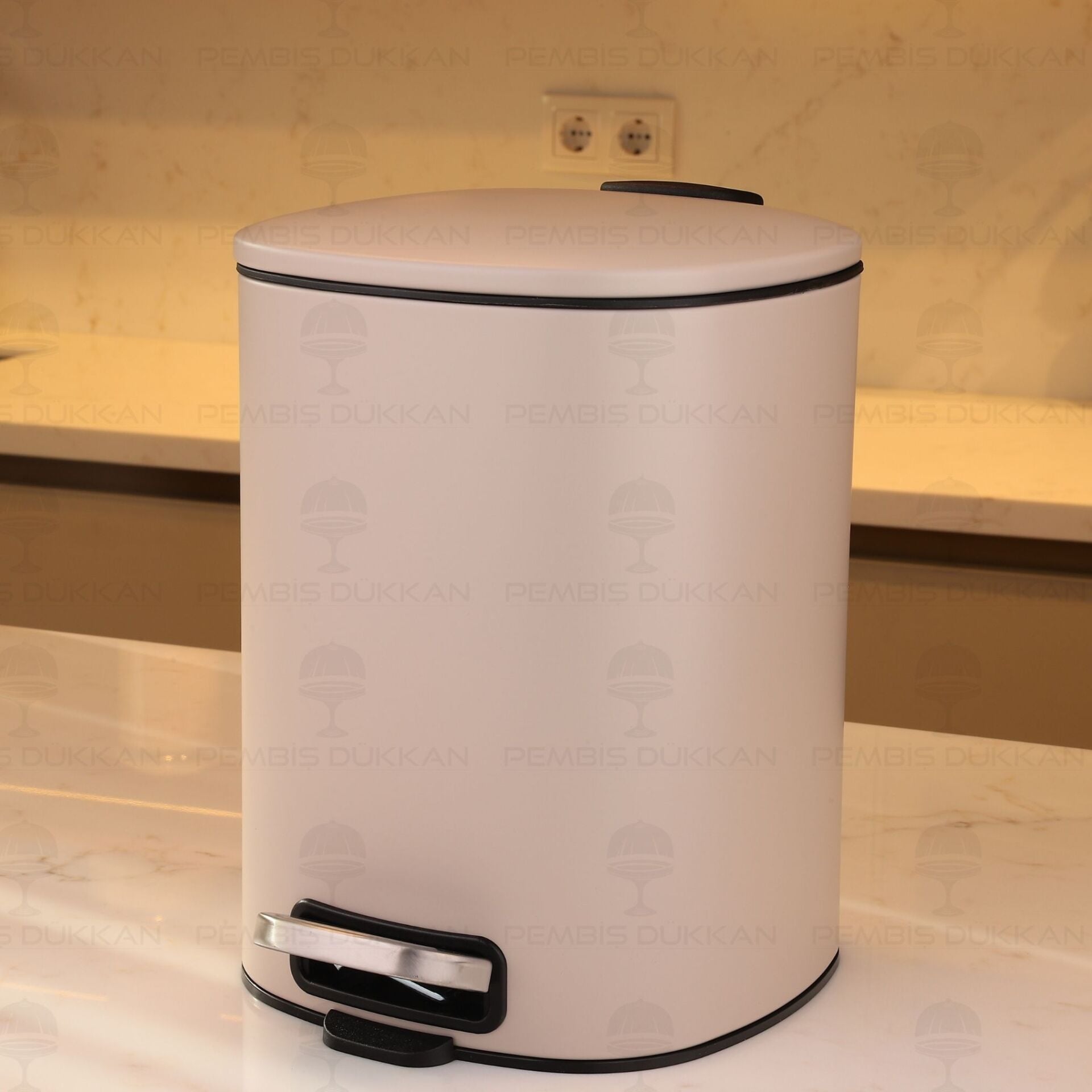 5 Litre Metal Çöp Kovası Vizon (62242)