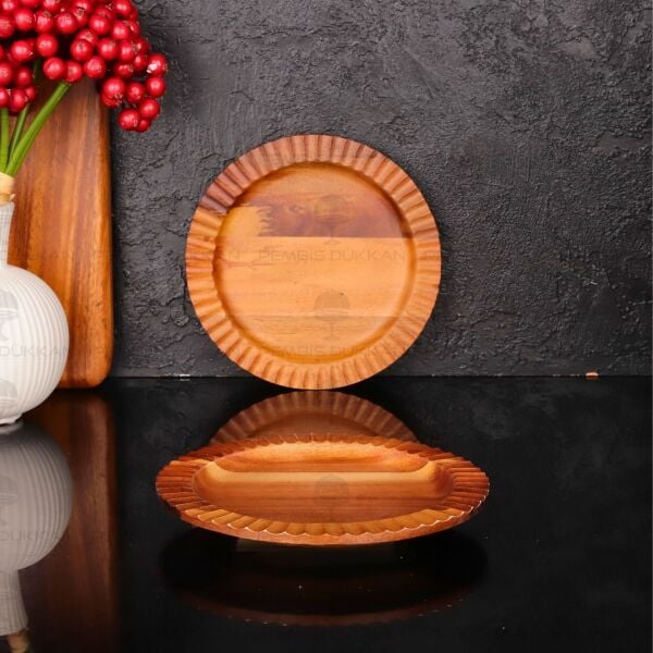 AKASYA TIRTIKLI YUVARLAK 17CM KAHVALTILIK KASE & TATLI SERVİS (7B208)