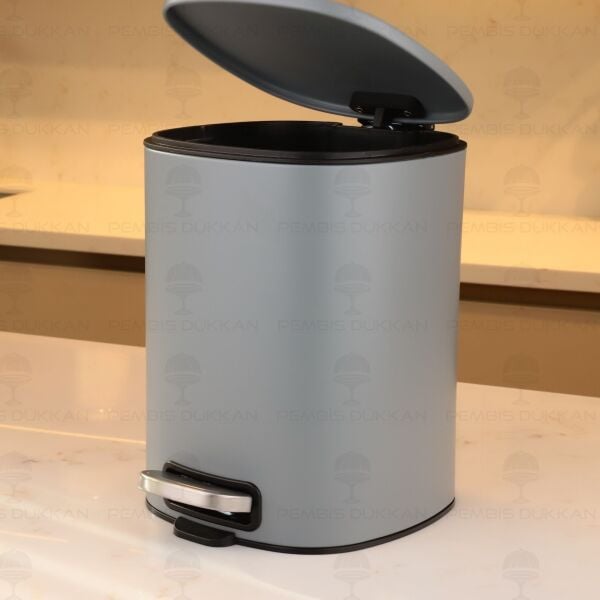 5 Litre Metal Çöp Kovası Gri (62242)