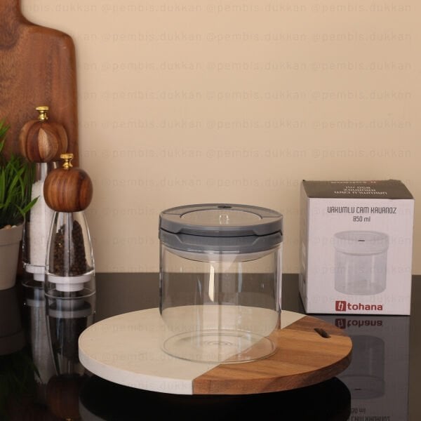 1 ADET 850ML GRİ TESORA THN KAVANOZ NO1