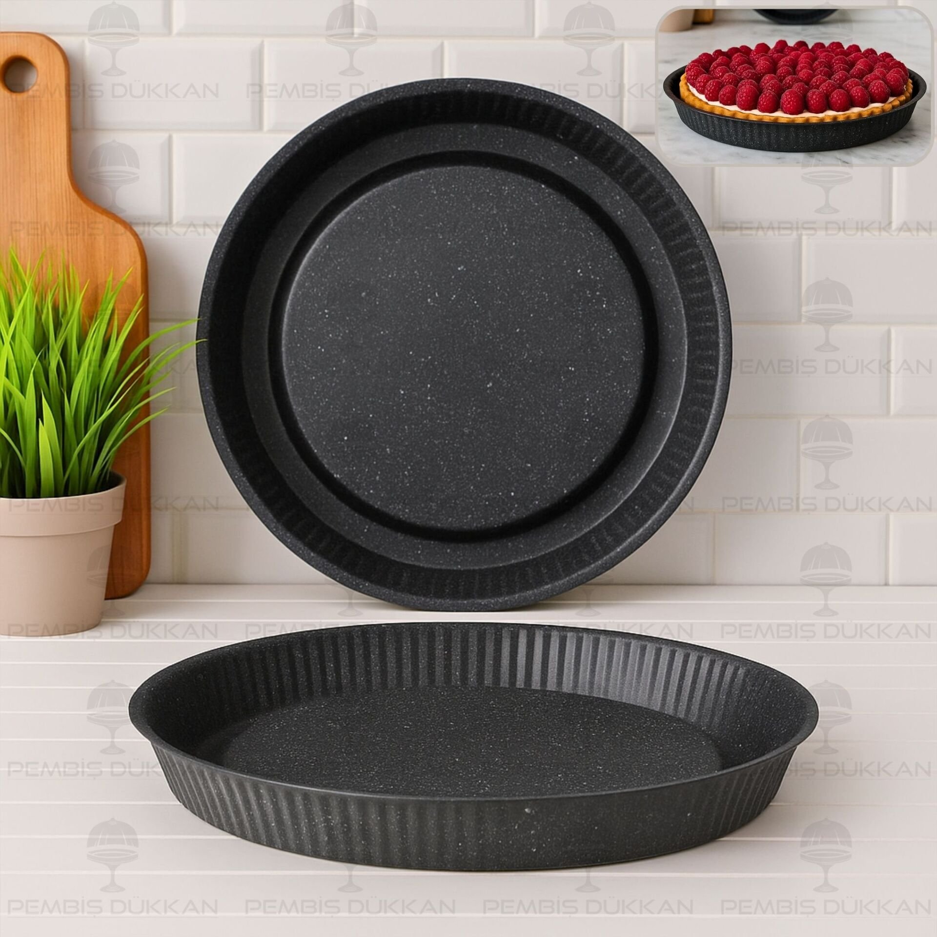 30 CM BRİONİ DİAMOND SİYAH TART & KEK KALIBI