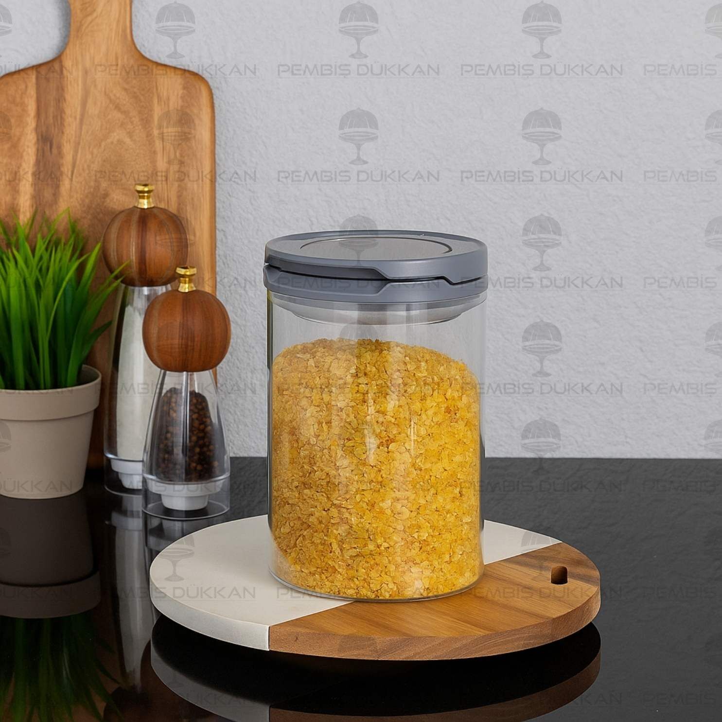 1 ADET GRİ TESORA 1300ML ERZAK KAVANOZU (NO:2)