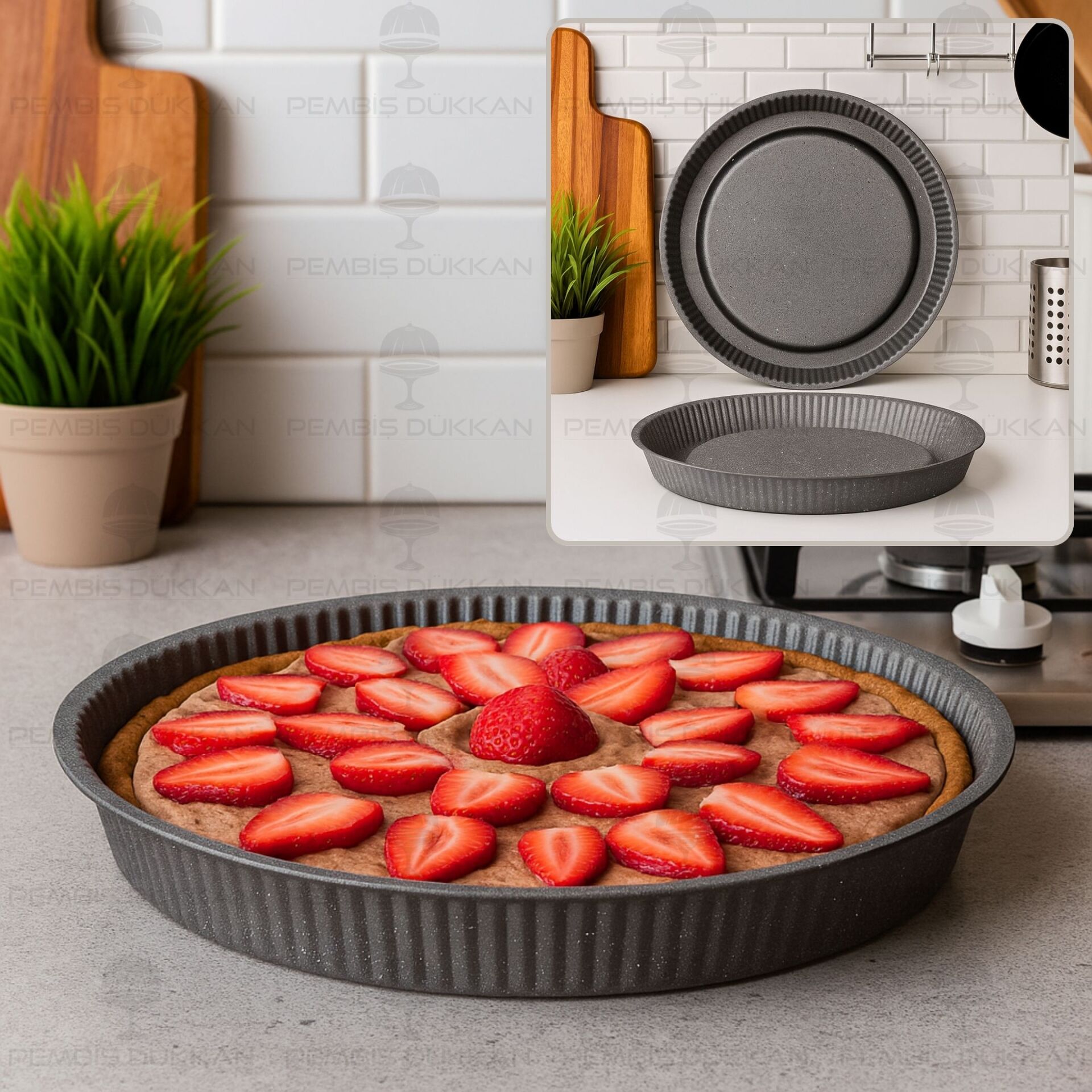 30 CM BRİONİ DİAMOND GRİ TART & KEK KALIBI