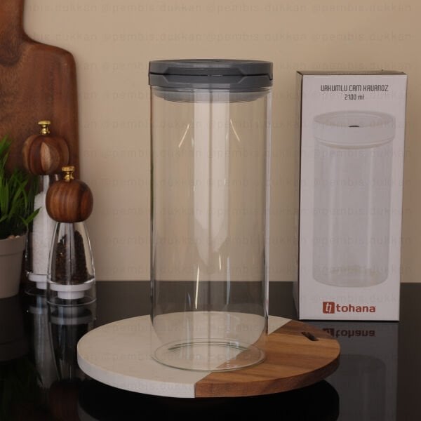 1 ADET 2100ML GRİ TESORA THN KAVANOZ 4NO
