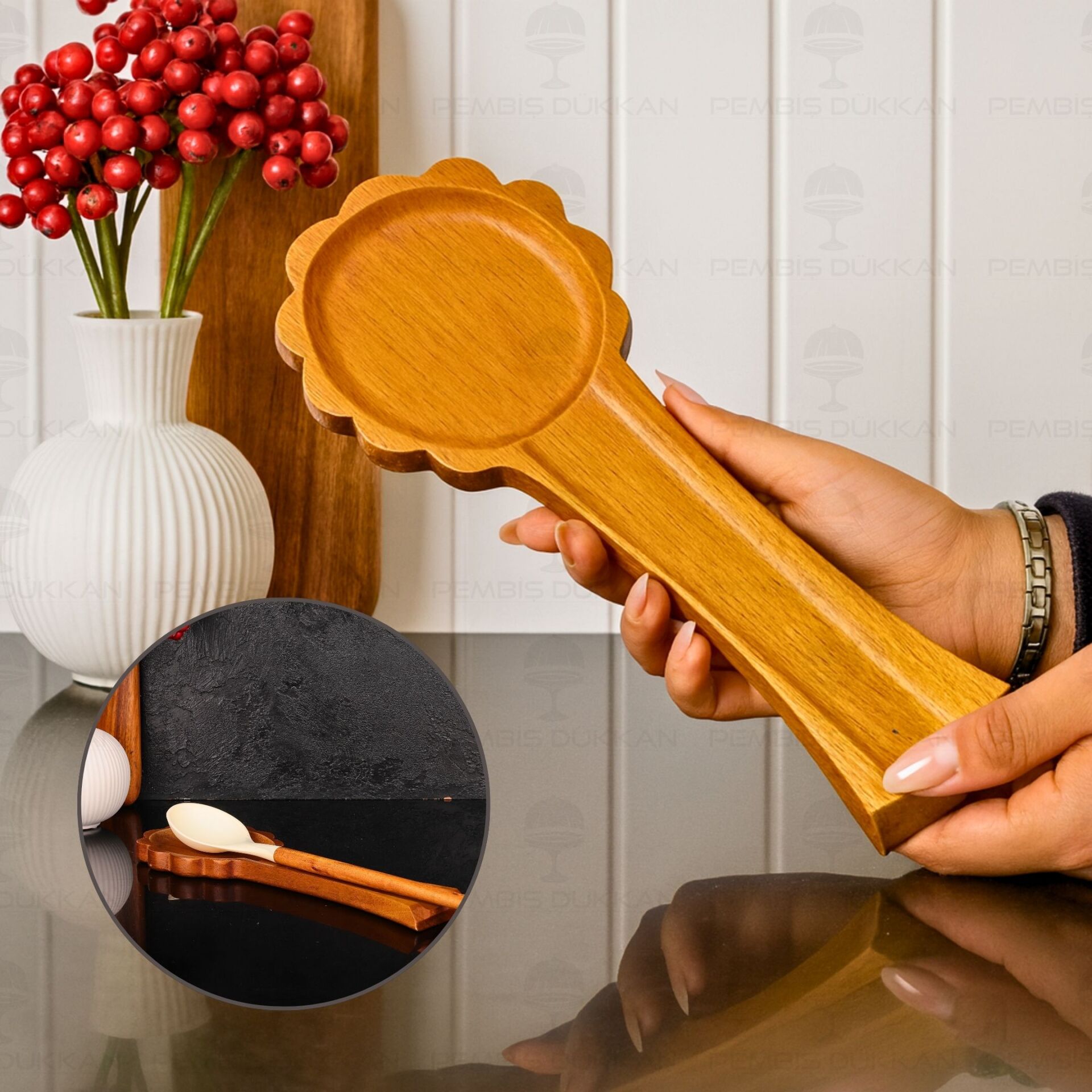 AKASYA ÇİÇEK KİRLİ KAŞIKLIK (7B244)