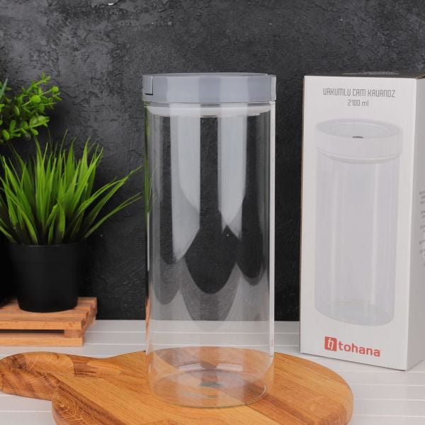 1 ADET 2100ML GRİ TESORA THN KAVANOZ 4NO