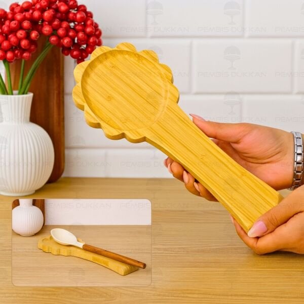 BAMBU ÇİÇEK KİRLİ KAŞIKLIK (7B118)