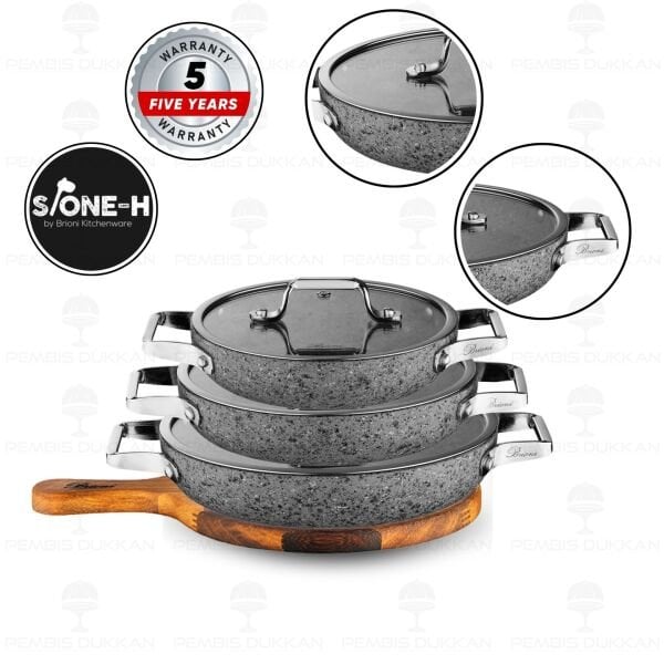 BRİONİ STONE-H 3LÜ SAHAN SET 20-22-24 CM