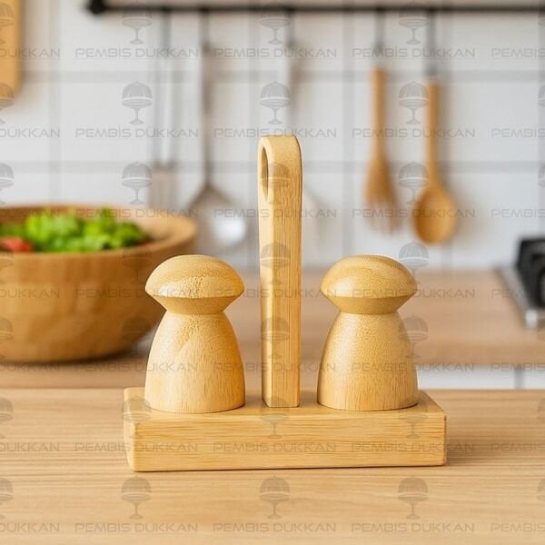 2Lİ BAMBU STANDLI MİNİ TUZLUK & BİBERLİK (7B20)