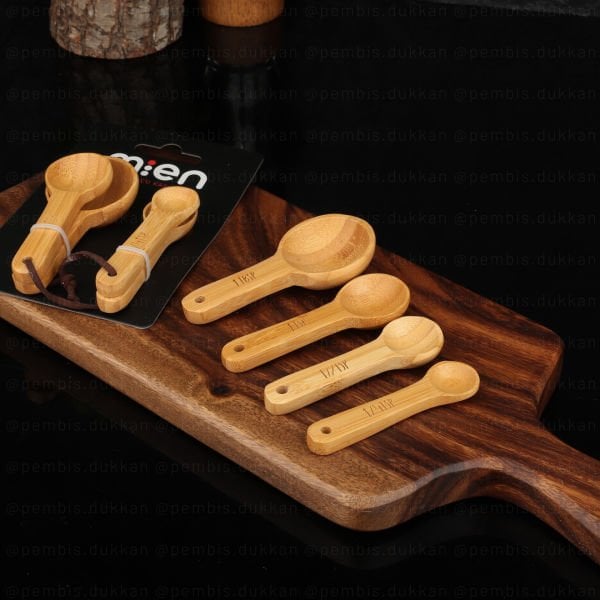 4LÜ BAMBU ÖLÇEK & ÖLÇÜ KAŞIĞI SETİ (7B103)