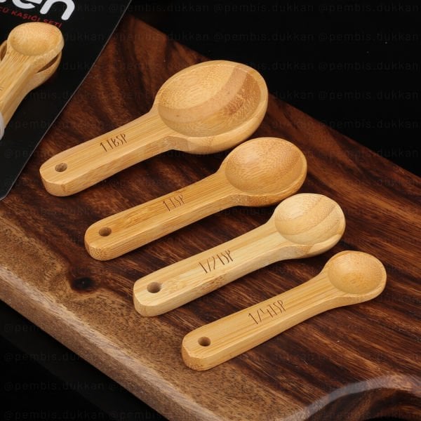 4LÜ BAMBU ÖLÇEK & ÖLÇÜ KAŞIĞI SETİ (7B103)
