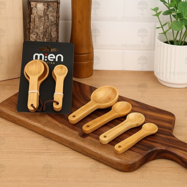 4LÜ BAMBU ÖLÇEK & ÖLÇÜ KAŞIĞI SETİ (7B103)