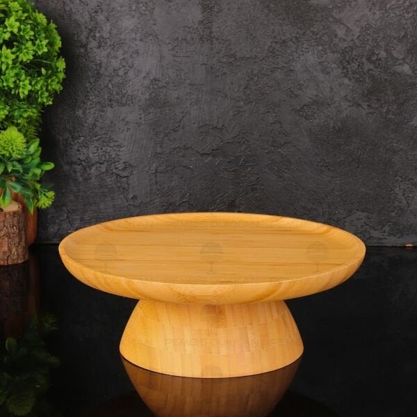 BAMBU 28CM ÇİFT TARAFLI, AYAKLI SUNUM & KEK, PASTA STANDI (7B141)