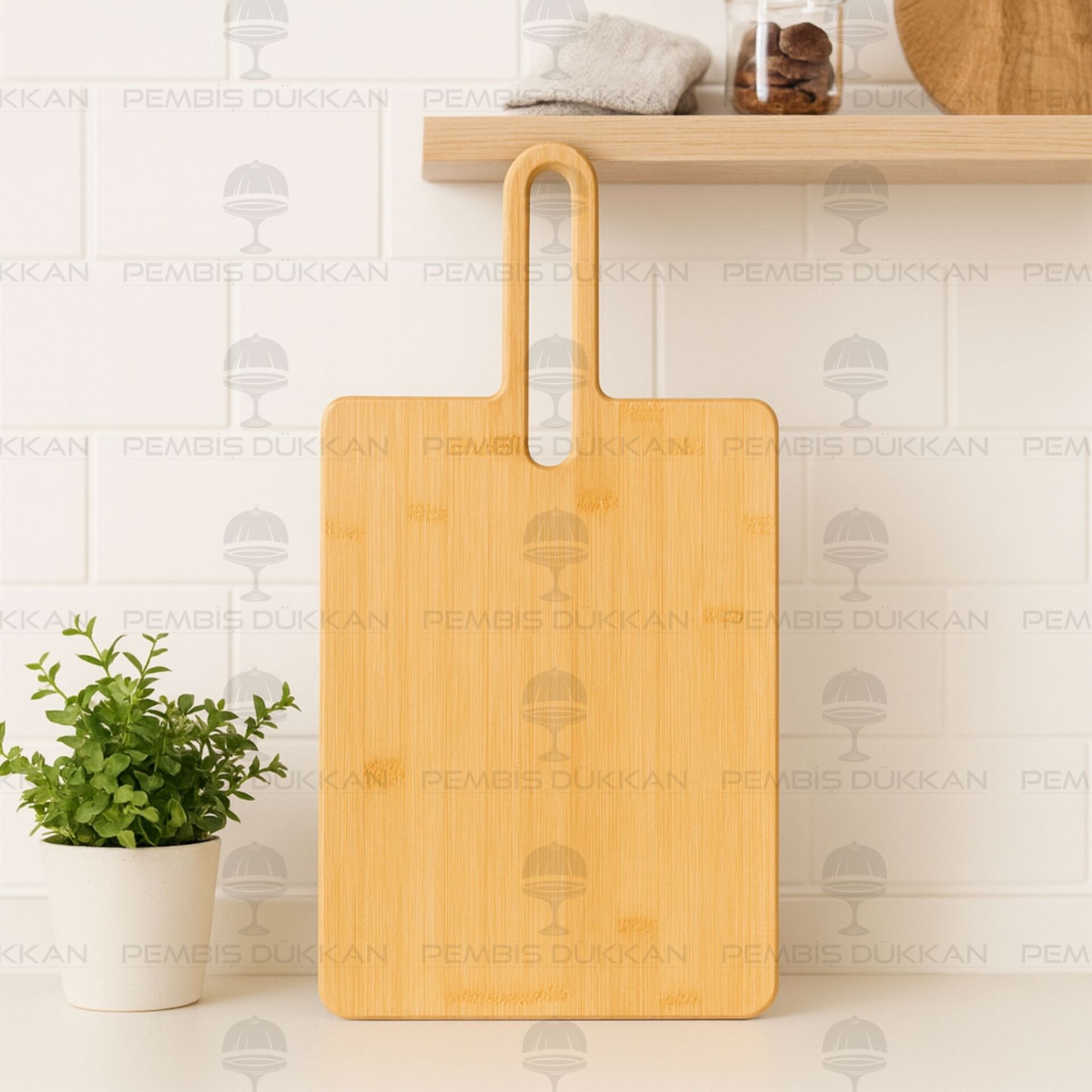 BAMBU KULPLU PEYNİR TABAĞI & TEZGAH ARKASI PANO (7B17)