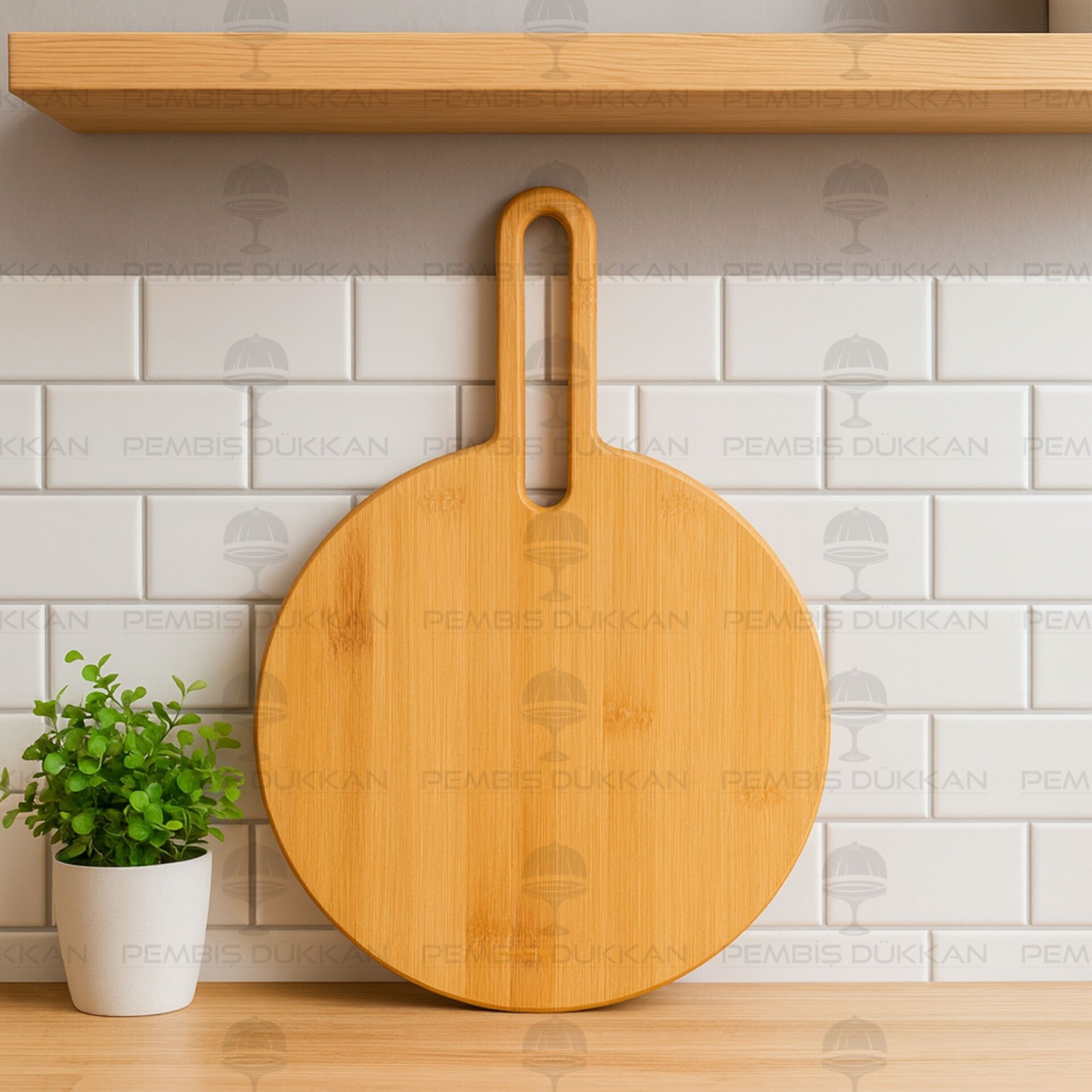 BAMBU KULPLU PEYNİR TABAĞI & TEZGAH ARKASI PANO (7B19)