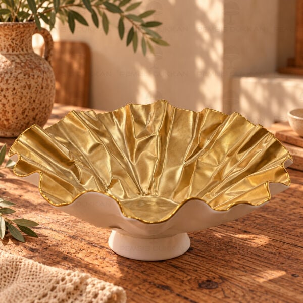 Ligne Dor Gold- Beyaz Ayaklı Sunumluk 27x12 cm 141162