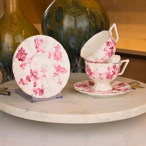 PİNK GARDEN 2 KİŞİLİK KAHVE FİNCAN TAKIMI