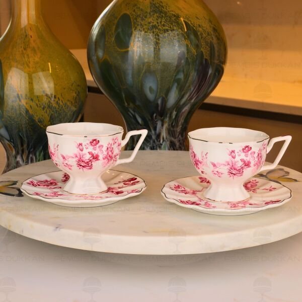 PİNK GARDEN 2 KİŞİLİK KAHVE FİNCAN TAKIMI