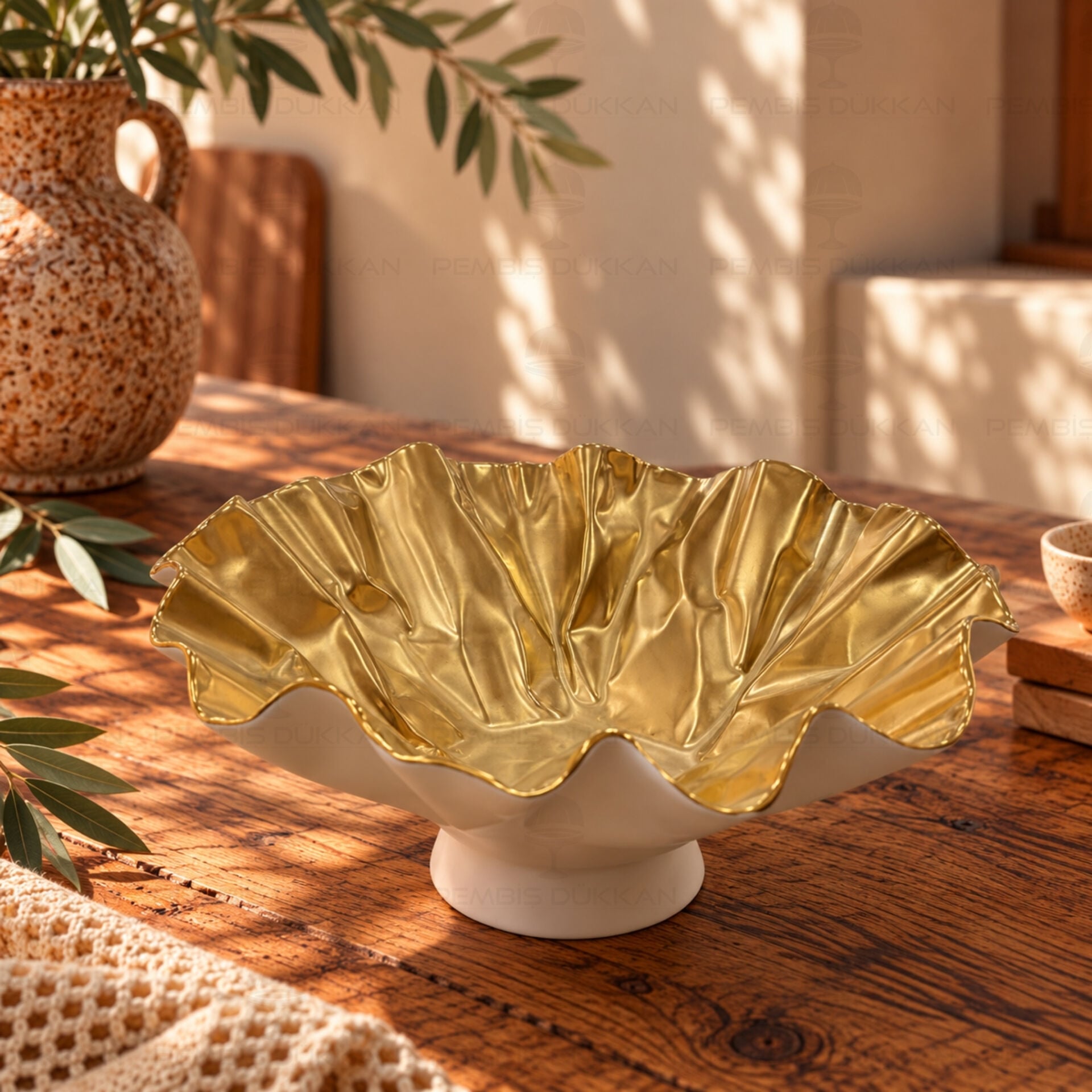 Ligne Dor Gold- Beyaz Kase 22x8 cm 141155