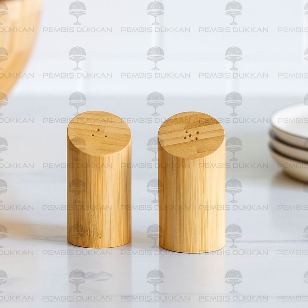 2Lİ BAMBU EĞİK TUZLUK & BİBERLİK (7B06)