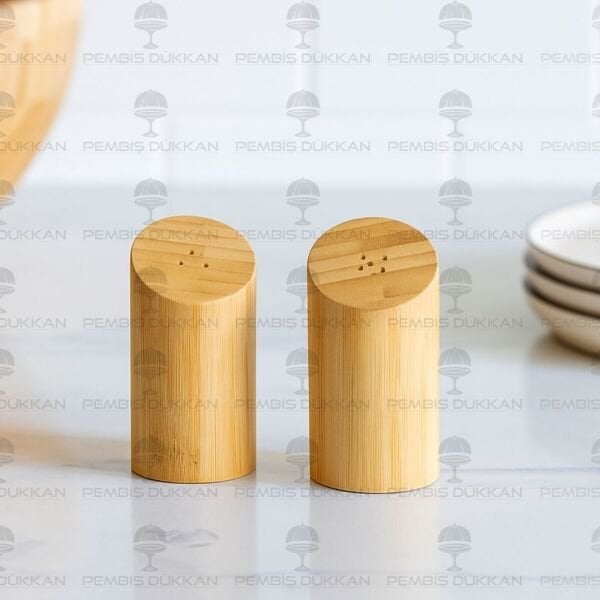 BAMBU 2Lİ EĞİK TUZLUK BİBERLİK (7B06)