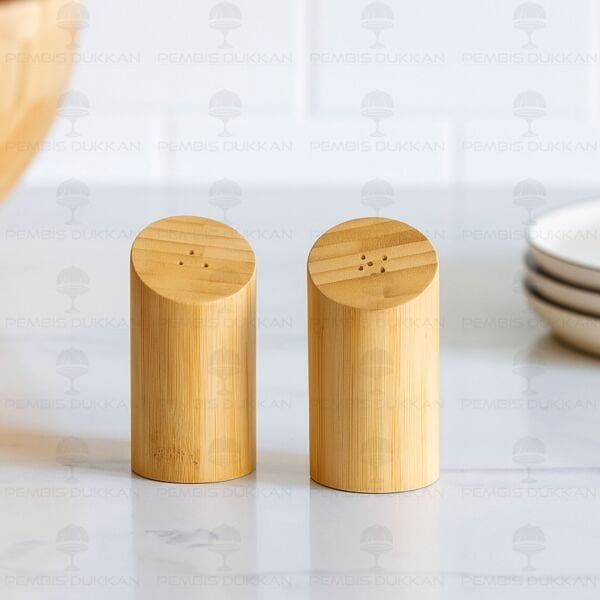 2Lİ BAMBU EĞİK TUZLUK & BİBERLİK (7B06)