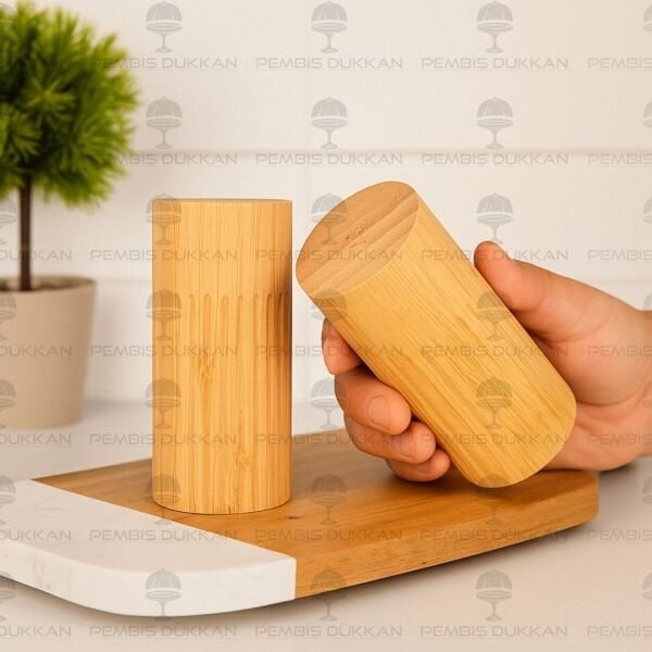 BAMBU 2Lİ UZUN DÜZ TUZLUK BİBERLİK (7B05)