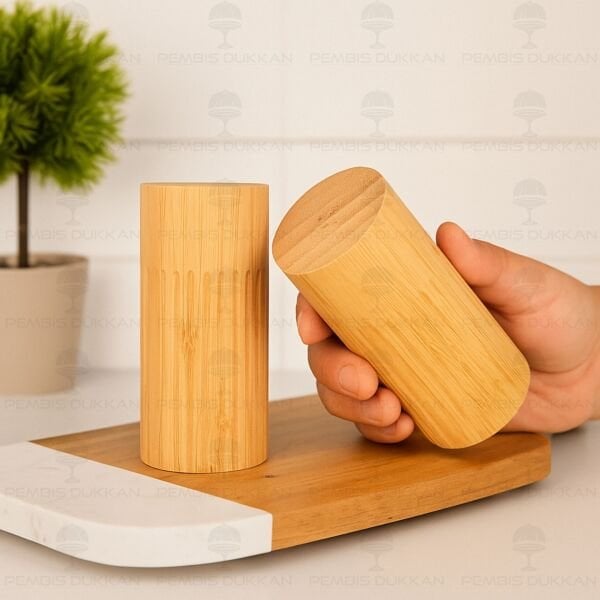 2Lİ BAMBU UZUN DÜZ TUZLUK & BİBERLİK (7B05)