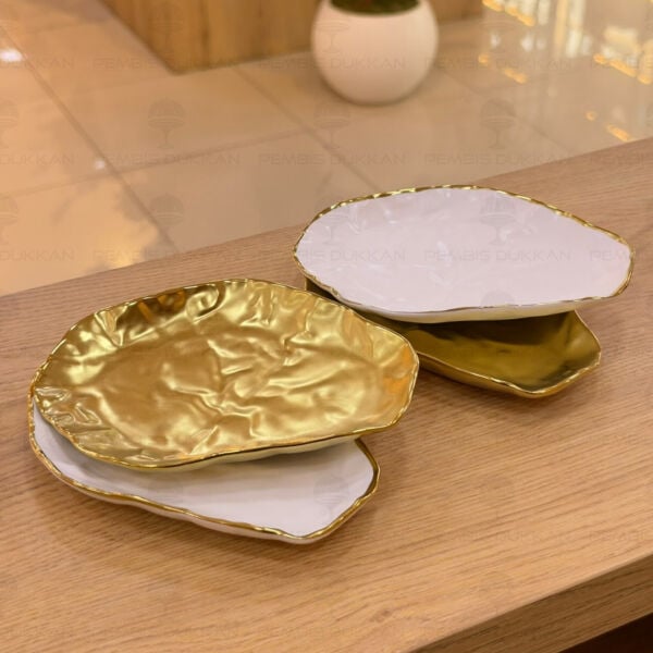Ligne Dor Gold- Beyaz 4lü Tabak 141209