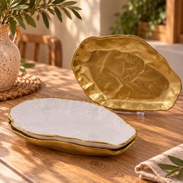Ligne Dor Gold- Beyaz 4lü Tabak 141209