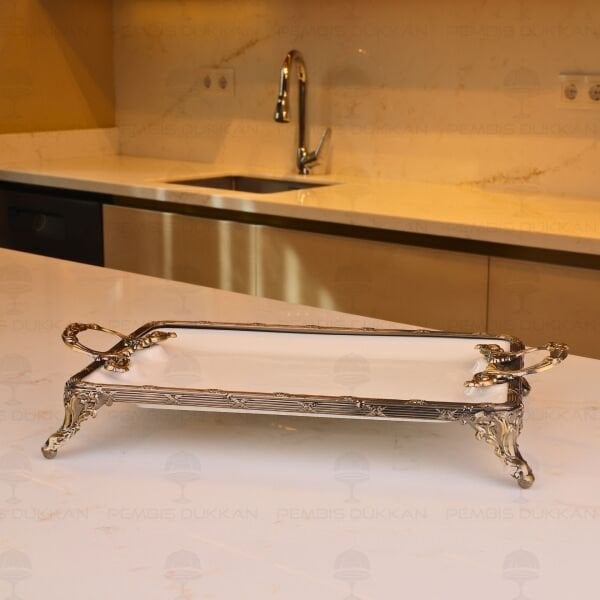 CLASSY DİKDÖRTGEN SUNUM TABAK ANTİK 20 X 36CM (YNG 003)