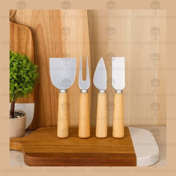 4LÜ BAMBU SAPLI PEYNİR BIÇAĞI SETİ (811)