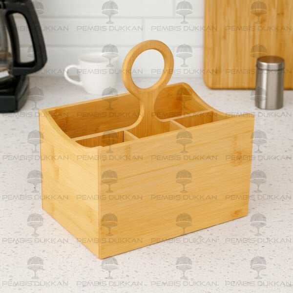 1 ADET BAMBU TUTACAKLI KAŞIKLIK&KEPÇELİK(7B22)