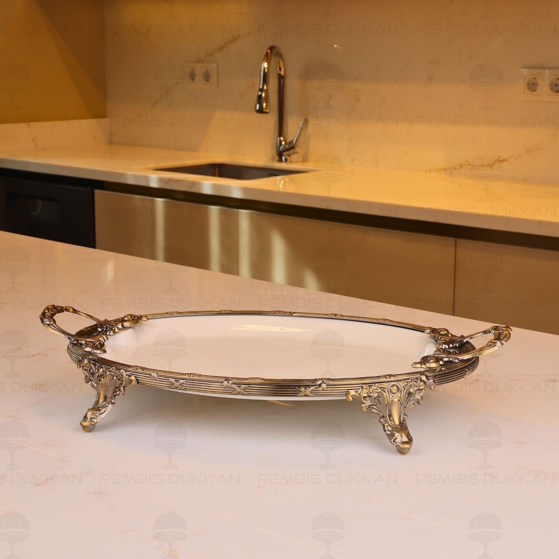 CLASSY OVAL SUNUM TABAK ANTİK 21X36CM (YNG 005)