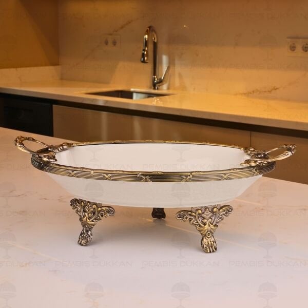 CLASSY OVAL DERİN SUNUM TABAK ANTİK 21X38X10CM (YNG 011)