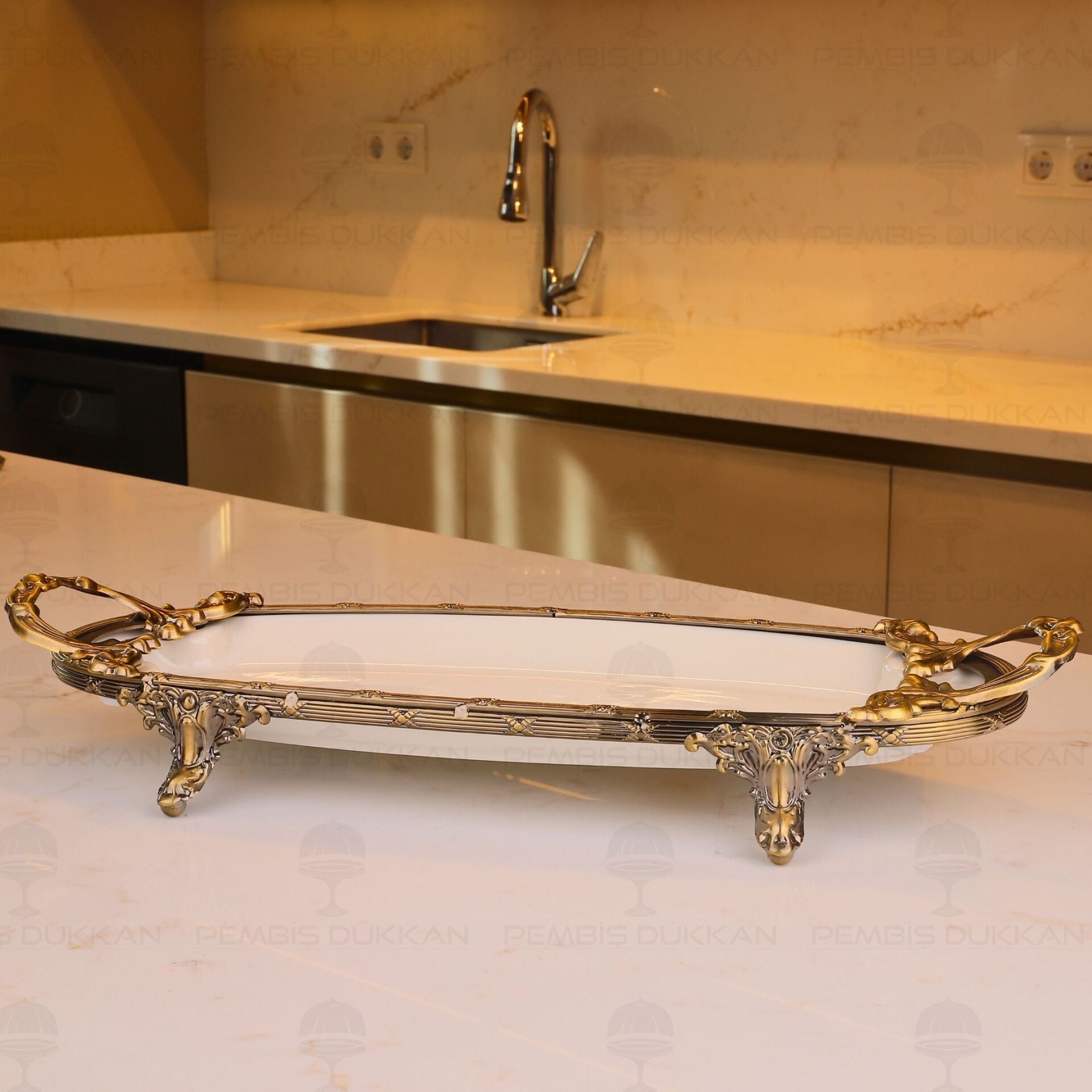CLASSY BATON SUNUM TABAK ANTİK 15X43CM (YNG 001)