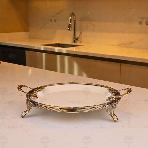 CLASSY YUVARLAK SUNUM TABAK ANTİK 26X32CM (YNG 007)