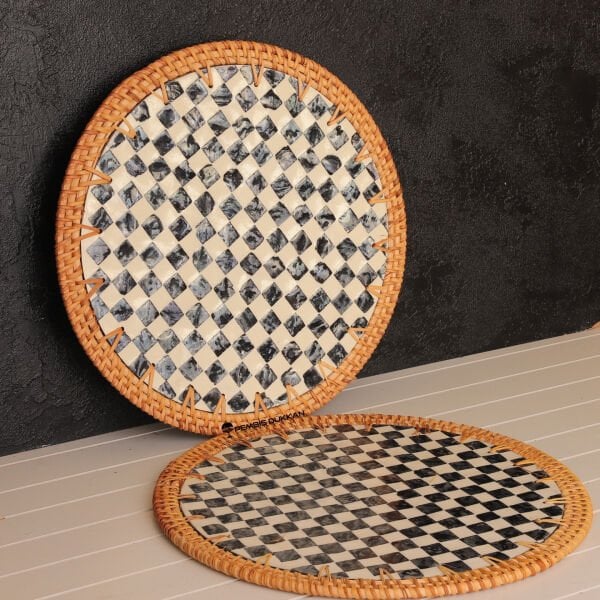 1 ADET 30 CM SEDEF DAMALI SUNUMLUK 1468