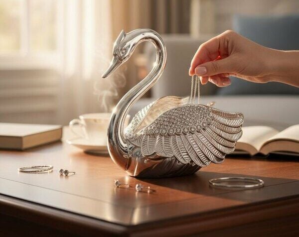 KUĞU BAL KAVANOZU GÜMÜŞ