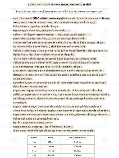 8Lİ SİYAH TESORA, ERZAK KAVANOZ SETİ (2100ML-1650ML)