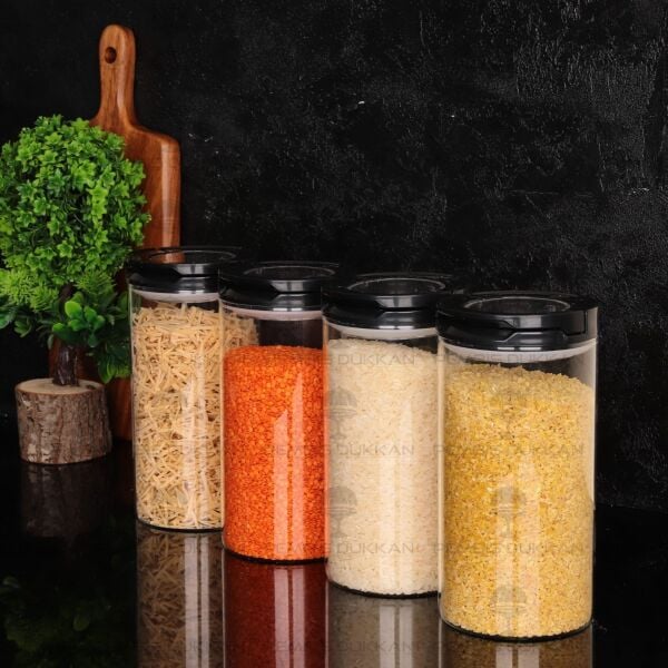 4LÜ SİYAH TESORA 1650ML ERZAK KAVANOZ SETİ