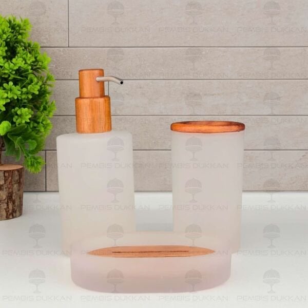 3LÜ BUZLU CAM, BOHEM SABUNLUK SET (56797)