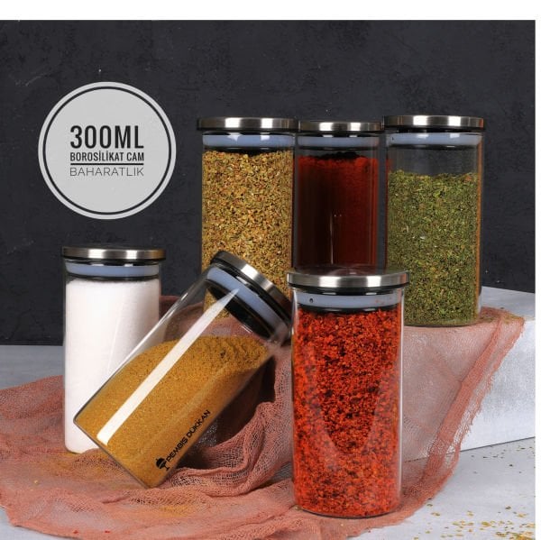 1 ADET MİEN 300ML METAL KAPAKLI BAHARATLIK (G6512)