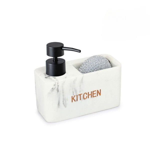 BEYAZ MERMER DESENLİ, SÜNGERLİK HAZNELİ POLYRESİN SIVI SABUNLUK (56789)